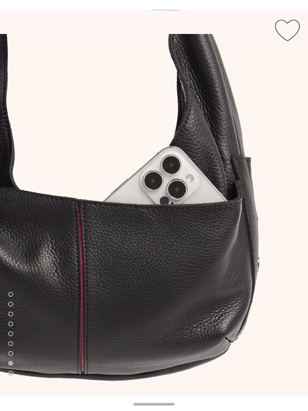 Hammitt Black Pebbled Leather Hobo - Picture 13 of 16